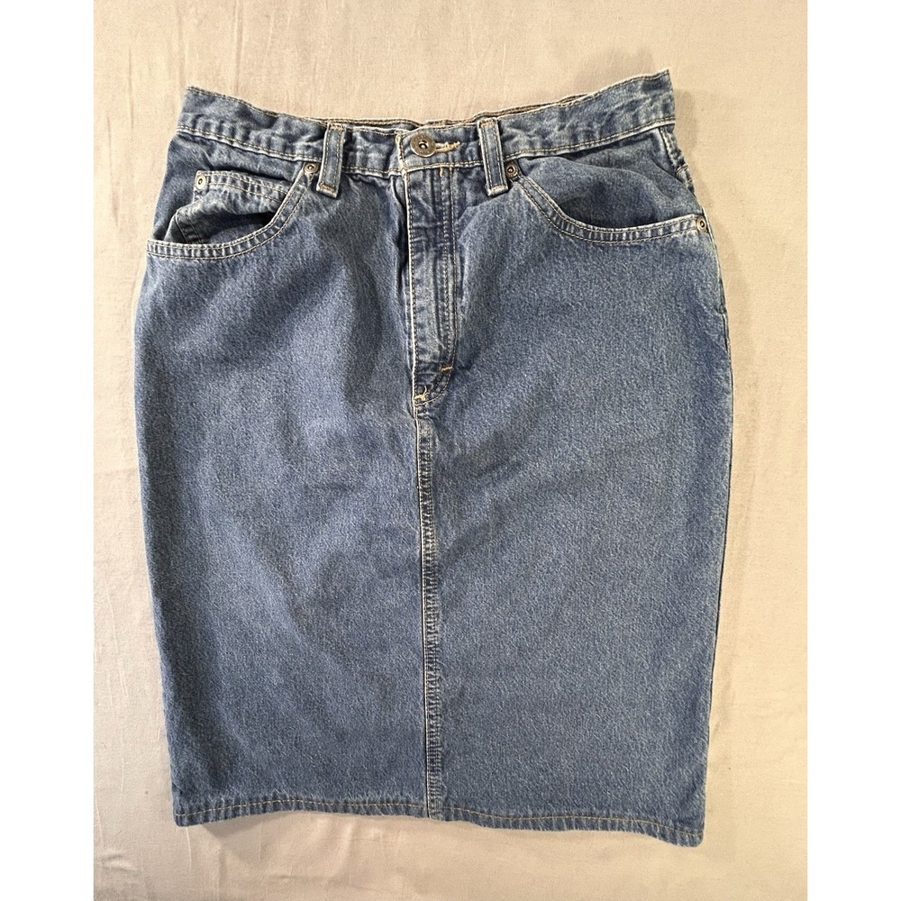 Liz Claiborne Denim‎ Skirt Women's 4 Below The Knee Medium Wash